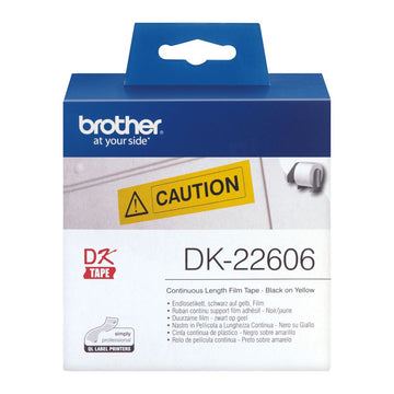 Brother DK-22606 ruban d'étiquette Noir sur jaune