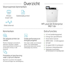 HP LaserJet Enterprise M611dn, Noir et blanc, Imprimante pour Imprimer, Impression recto-verso