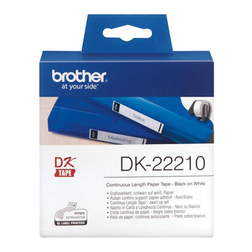 Brother DK-22210 ruban d'étiquette Noir sur blanc