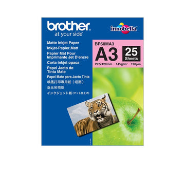 Brother BP60MA3 papier jet d'encre A3 (297x420 mm) Mat 25 feuilles Blanc