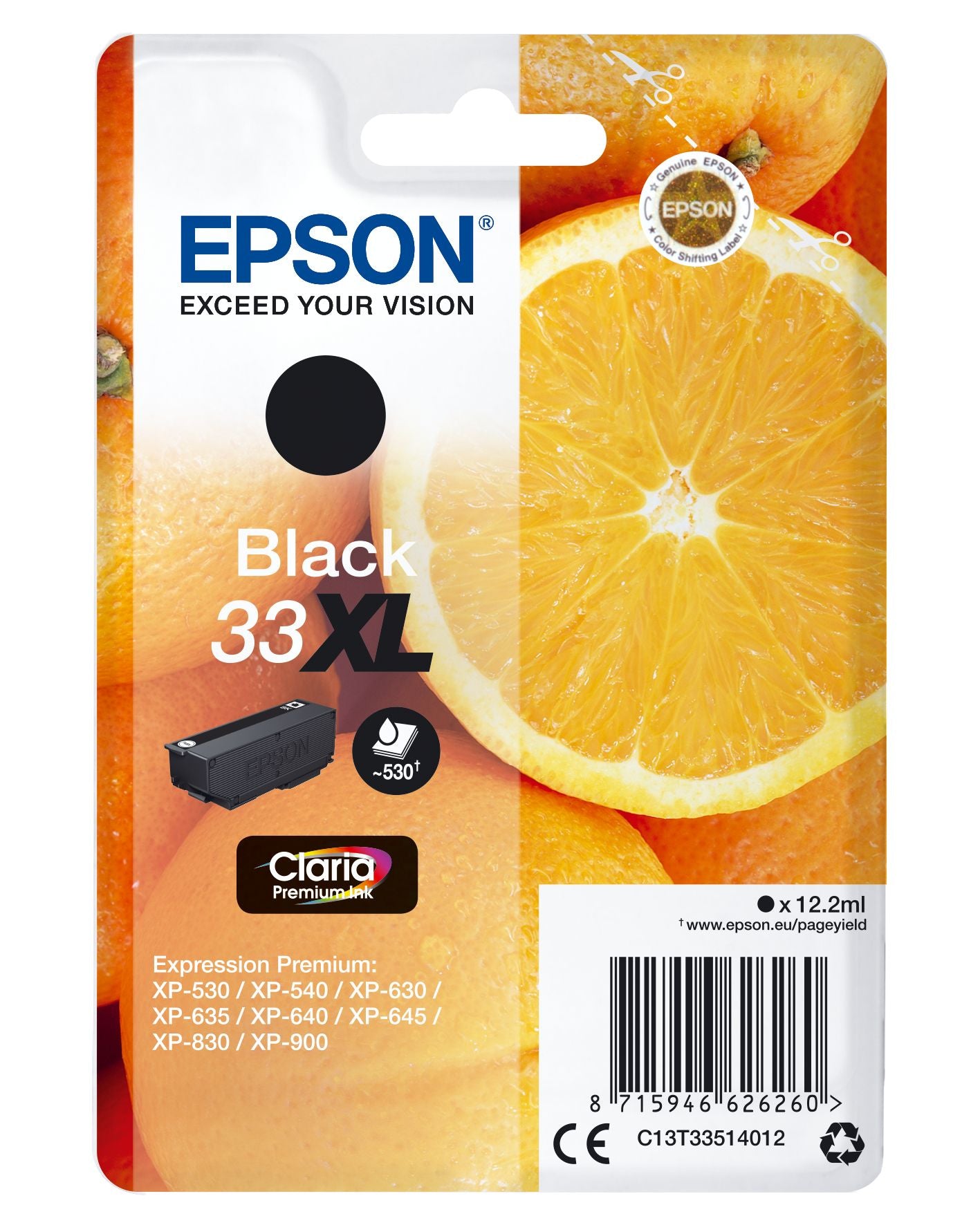 Epson Oranges C13T33514012 cartouche d'encre 1 pièce(s) Original Rendement élevé (XL) Noir Epson