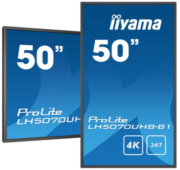 iiyama LH5070UHB-B1 Signage Display Panneau plat de signalisation numérique 125,7 cm (49.5") VA 700 cd/m² 4K Ultra HD Noir Intégré dans le processeur Android 9.0 24/7 iiyama