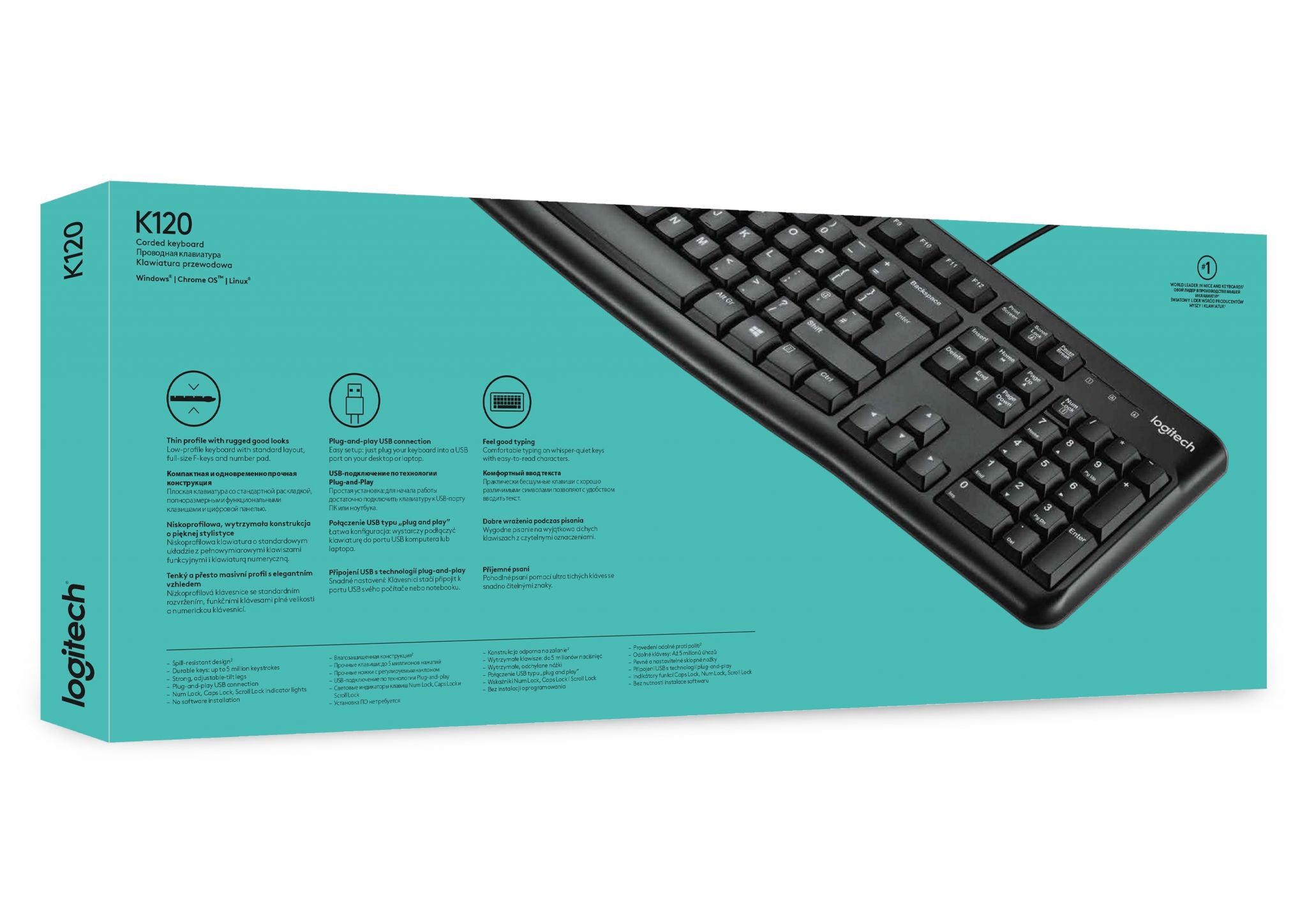 Logitech Keyboard K120 for Business clavier USB AZERTY Belge Noir Logitech