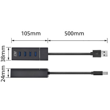 ACT AC6300 hub & concentrateur USB 3.2 Gen 1 (3.1 Gen 1) Type-A 5000 Mbit/s Noir ACT
