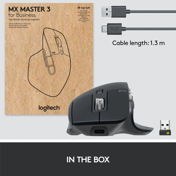 Logitech MX Master 3s for Business souris Droitier RF sans fil + Bluetooth Laser 8000 DPI