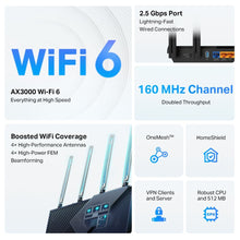 TP-Link Archer AX55 Pro wireless router Gigabit Ethernet Bi-bande (2,4 GHz / 5 GHz) Noir