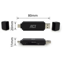 ACT AC6375 lecteur de carte mémoire USB 3.2 Gen 1 (3.1 Gen 1) Noir ACT