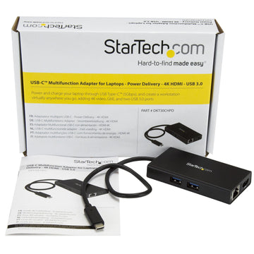 StarTech.com DKT30CHPD station d'accueil Avec fil USB 3.2 Gen 1 (3.1 Gen 1) Type-C Noir StarTech.com