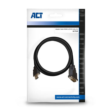 ACT AC7520 câble vidéo et adaptateur 2 m HDMI Type A (Standard) DVI-D Noir ACT