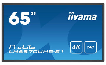 iiyama LH6570UHB-B1 Signage Display Écran plat de signalisation numérique 163,8 cm (64.5") VA 700 cd/m² 4K Ultra HD Noir Intégré dans le processeur Android 9.0 24/7