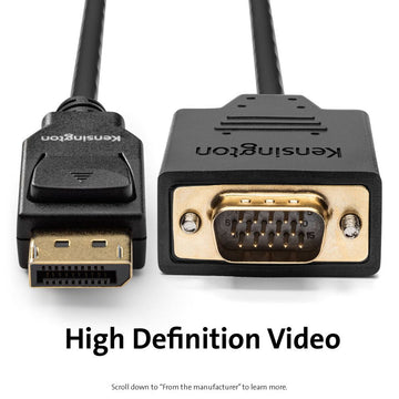 Kensington K33024WW câble vidéo et adaptateur 1,8 m DisplayPort VGA (D-Sub) Noir