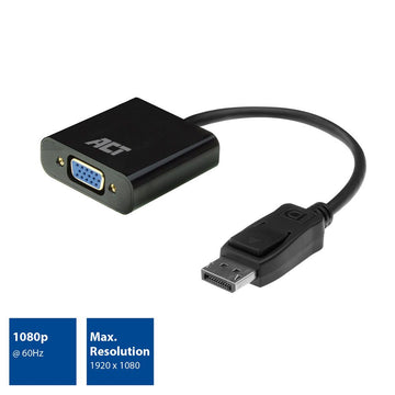 ACT AC7515 câble vidéo et adaptateur 0,15 m DisplayPort VGA (D-Sub) Noir ACT