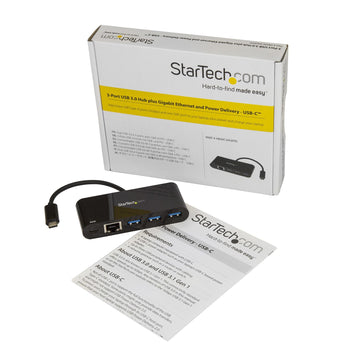 StarTech.com HB30C3AGEPD station d'accueil Avec fil USB 3.2 Gen 1 (3.1 Gen 1) Type-C Noir StarTech.com