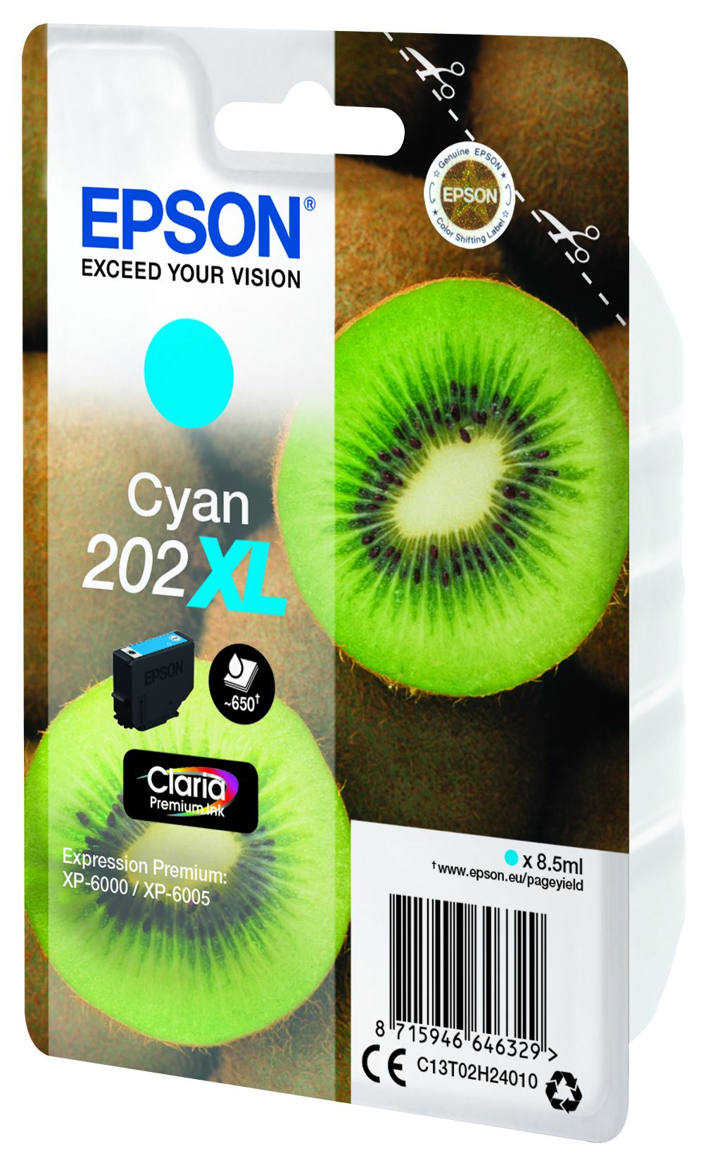 Epson Kiwi 202XL cartouche d'encre 1 pièce(s) Original Rendement élevé (XL) Cyan Epson