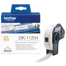 Brother DK-11204 ruban d'étiquette Noir sur blanc