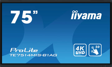 iiyama TE7514MIS-B1AG Signage Display Écran plat interactif 190,5 cm (75") LCD Wifi 435 cd/m² 4K Ultra HD Noir Écran tactile Intégré dans le processeur Android 24/7