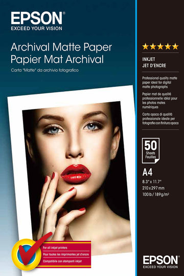 Epson Archival, DIN A4, 192 g/m² papier photos Blanc Mat Epson