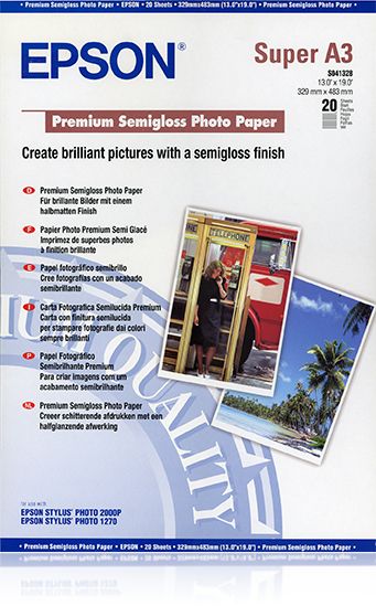 Epson Premium, DIN A3+, 250g/m² papier photos Blanc Semi brillant Epson