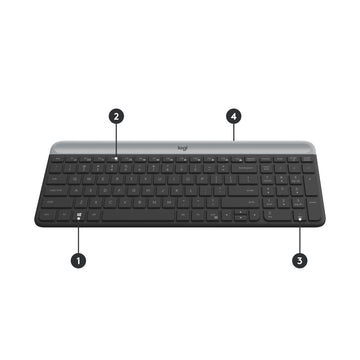 Logitech MK470 clavier Souris incluse RF sans fil QWERTZ Suisse Graphite