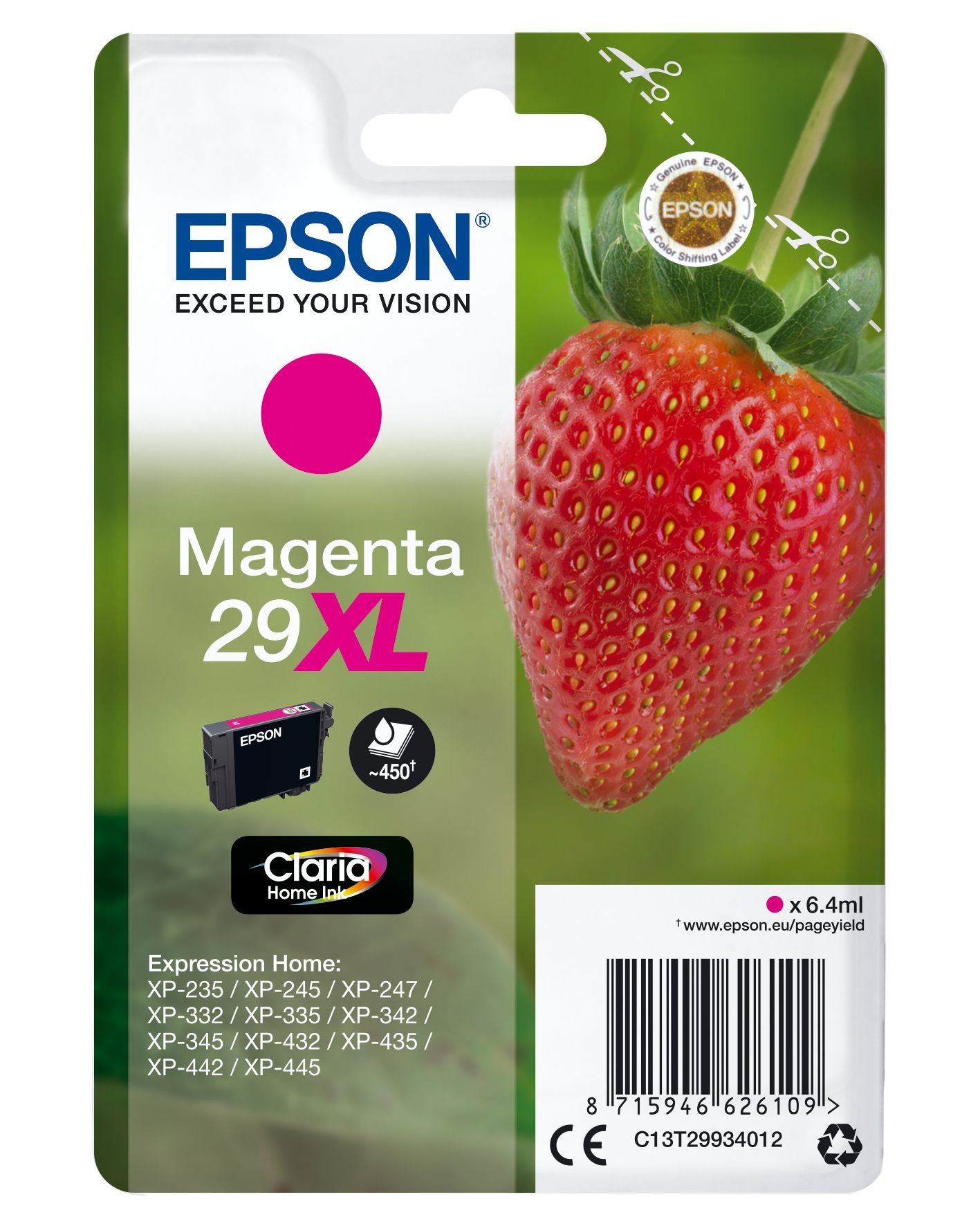 Epson Strawberry C13T29934012 cartouche d'encre 1 pièce(s) Original Rendement élevé (XL) Magenta Epson