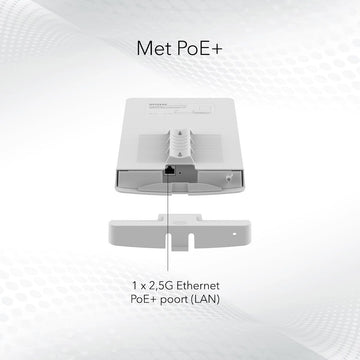 NETGEAR Insight Cloud Managed WiFi 6 AX1800 Dual Band Outdoor Access Point (WAX610Y) 1800 Mbit/s Blanc Connexion Ethernet, supportant l'alimentation via ce port (PoE) Netgear