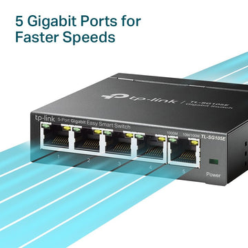 TP-Link TL-SG105E commutateur réseau Géré L2 Gigabit Ethernet (10/100/1000) Noir TP-LINK