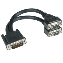 C2G LFH-59 Male to 2 VGA Female Cable 0,22 m DMS VGA (D-Sub) Noir C2G