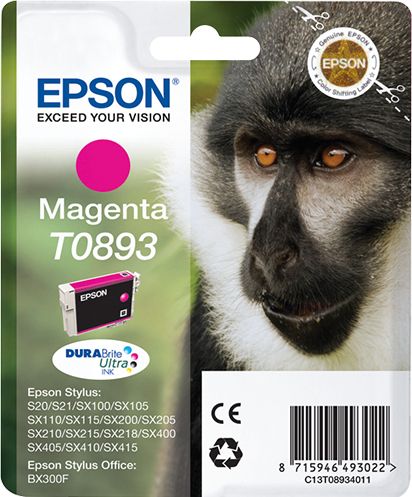 Epson Monkey T0893 cartouche d'encre 1 pièce(s) Original Magenta Epson