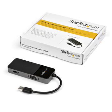 StarTech.com USB32HDVGA adaptateur graphique USB 3840 x 2160 pixels Noir, Argent StarTech.com