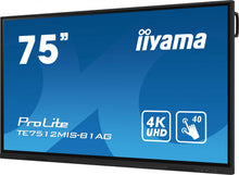 iiyama PROLITE Panneau plat de signalisation numérique 190,5 cm (75") Wifi 400 cd/m² 4K Ultra HD Noir Écran tactile Intégré dans le processeur Android 11 16/7 iiyama