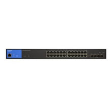Linksys LGS328MPC Géré L3 Gigabit Ethernet (10/100/1000) Connexion Ethernet, supportant l'alimentation via ce port (PoE) Noir, Bleu