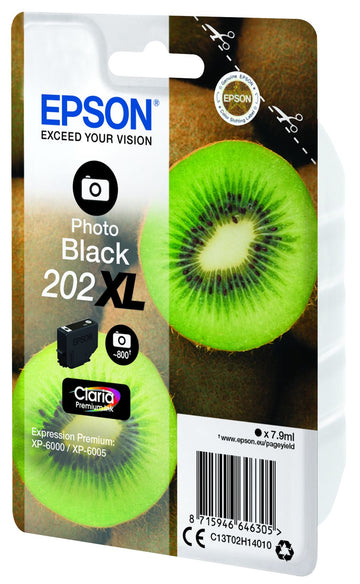 Epson Kiwi 202XL cartouche d'encre 1 pièce(s) Original Rendement élevé (XL) Photo noire Epson