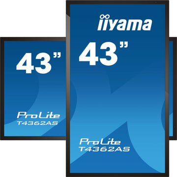 iiyama T4362AS-B1 Signage Display Écran plat interactif 108 cm (42.5") IPS 500 cd/m² 4K Ultra HD Noir Écran tactile Intégré dans le processeur Android 8.0 24/7 iiyama