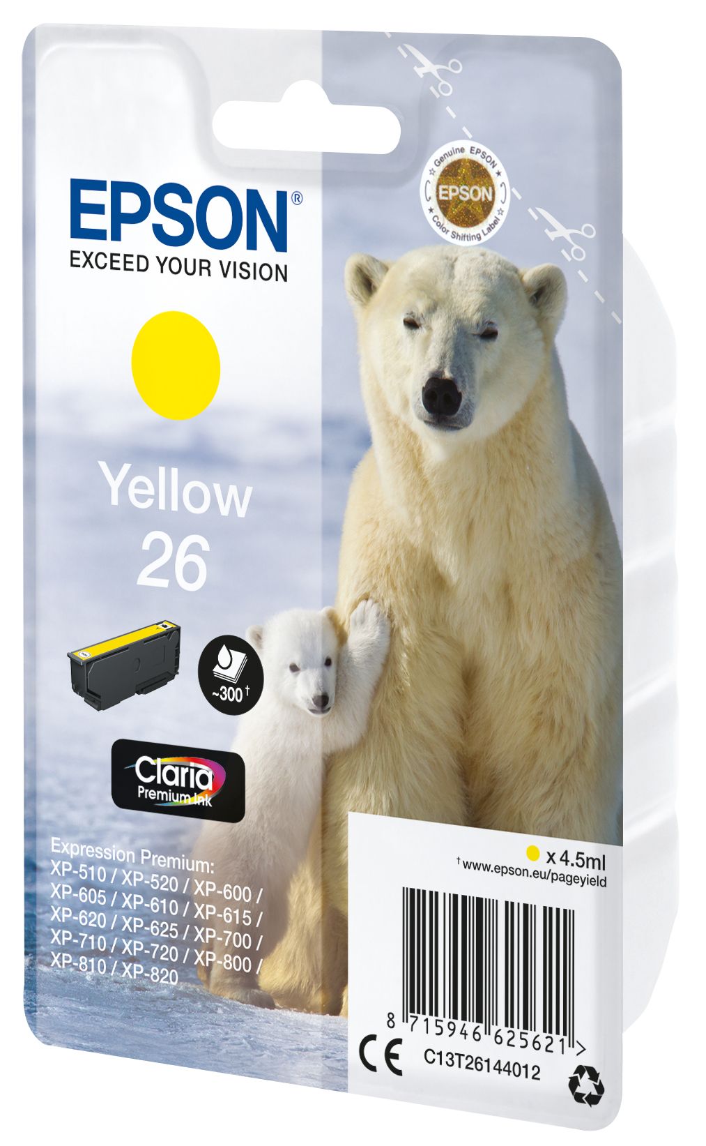 Epson Polar bear C13T26144022 cartouche d'encre 1 pièce(s) Original Rendement standard Jaune Epson