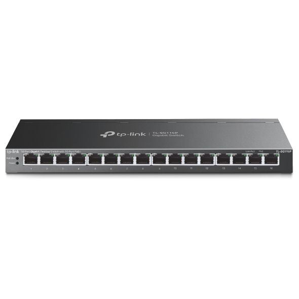 TP-Link TL-SG116P commutateur réseau Non-géré Gigabit Ethernet (10/100/1000) Noir