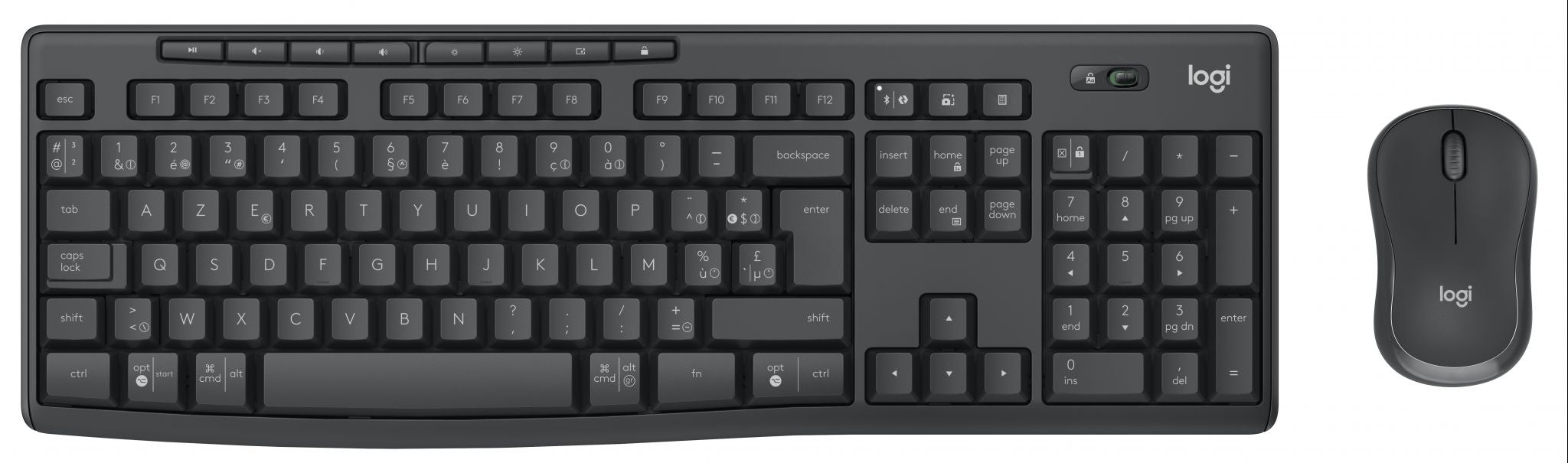 Logitech MK370 Combo for Business clavier Souris incluse RF sans fil + Bluetooth AZERTY Belge Graphite