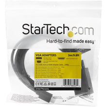 StarTech.com VGA2HDMM3M câble vidéo et adaptateur 3,048 m USB Type-A + VGA (D-Sub) HDMI Type A (Standard) Noir