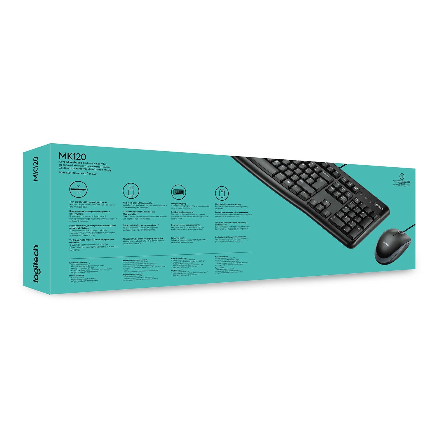 Logitech Desktop MK120 clavier Souris incluse USB AZERTY Belge Noir Logitech