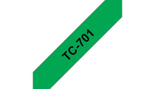 Brother TC-701 ruban d'étiquette Noir sur vert Brother