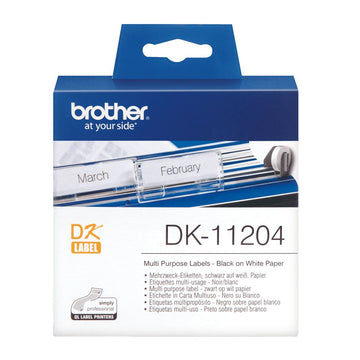 Brother DK-11204 ruban d'étiquette Noir sur blanc