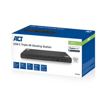 ACT AC7048 station d'accueil Avec fil USB 3.2 Gen 1 (3.1 Gen 1) Type-C Noir