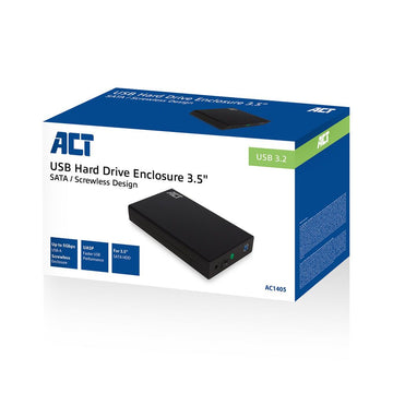 ACT AC1405 storage drive enclosure Boîtier disque dur/SSD Noir 3.5" ACT