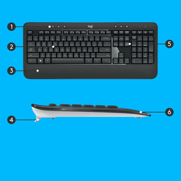 Logitech Advanced MK540 clavier Souris incluse USB QWERTY US International Noir, Blanc