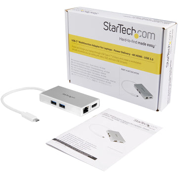 StarTech.com DKT30CHPDW station d'accueil Avec fil USB 3.2 Gen 1 (3.1 Gen 1) Type-C Argent, Blanc StarTech.com