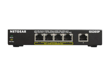 NETGEAR GS305Pv2 Non-géré Gigabit Ethernet (10/100/1000) Connexion Ethernet, supportant l'alimentation via ce port (PoE) Noir Netgear