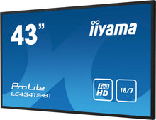 iiyama LE4341S-B1 Signage Display Écran plat de signalisation numérique 108 cm (42.5") LCD 350 cd/m² Full HD Noir 18/7