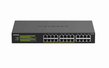 NETGEAR GS324P Non-géré Gigabit Ethernet (10/100/1000) Connexion Ethernet, supportant l'alimentation via ce port (PoE) 1U Noir Netgear