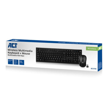 ACT AC5700 clavier Souris incluse RF sans fil QWERTY US International Noir ACT