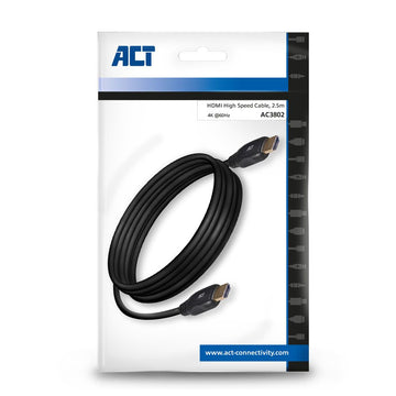 ACT AC3802 câble HDMI 2,5 m HDMI Type A (Standard) Noir ACT