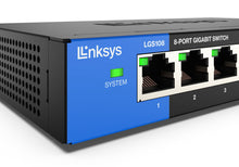Linksys LGS108 Non-géré L2 Gigabit Ethernet (10/100/1000) Noir, Bleu